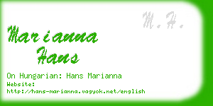 marianna hans business card